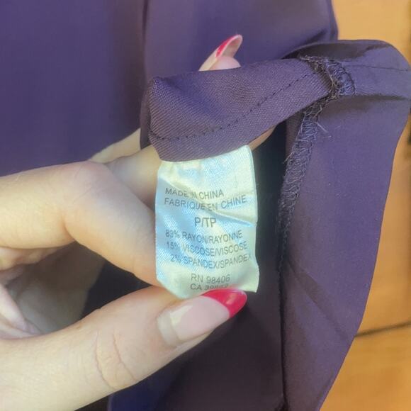 Theory Women's Purple Sleeveless Scoop Neck Ruffled Pullover Top Size Small - Picture 6 of 6